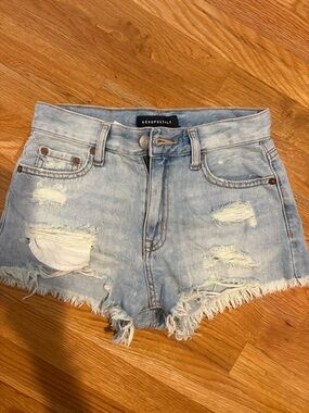 Aéropostale Light Wash Distressed Denim Shorts